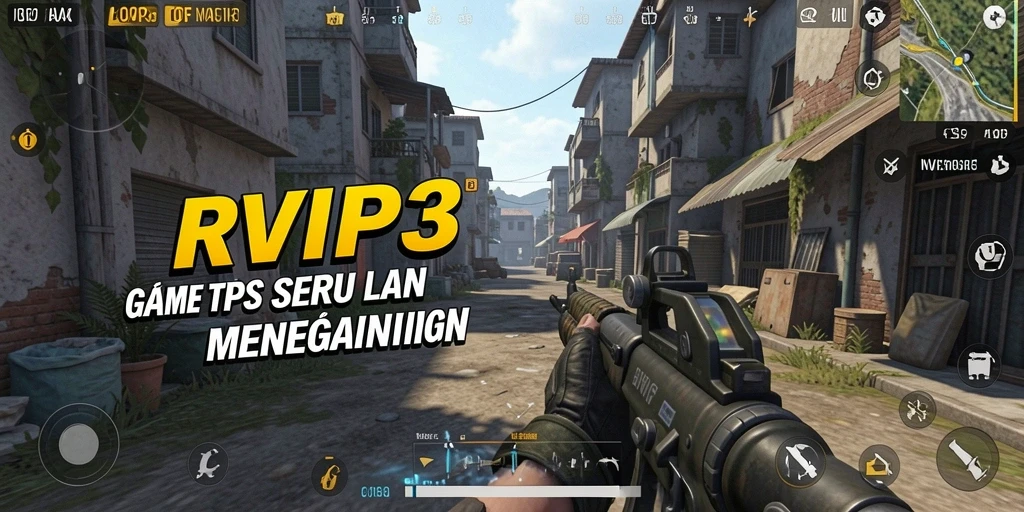 Tampilan gameplay seru dengan aksi tembak-menembak di RVIP3.