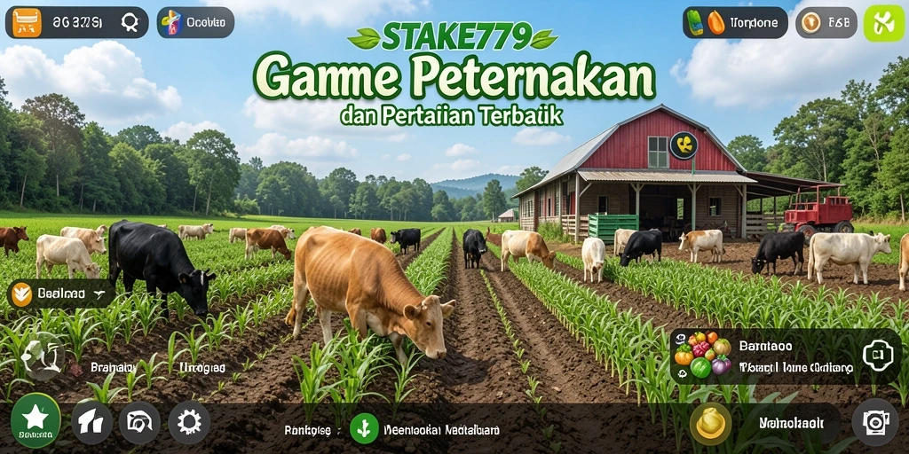 Tampilan gameplay STAKE779 yang menampilkan aktivitas bertani yang seru.