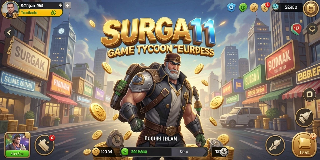 Gameplay SURGA11 menampilkan strategi bisnis yang seru dan interaktif.