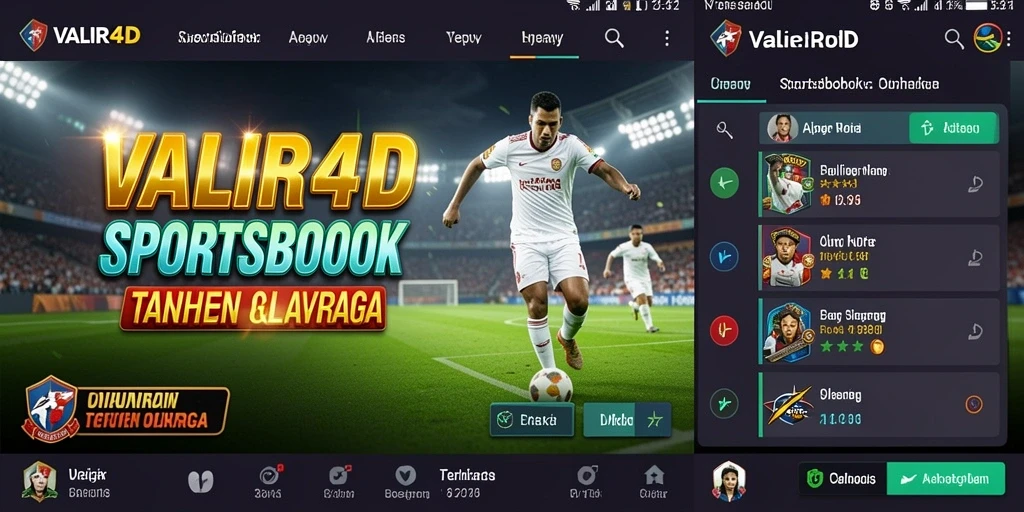 Screenshot VALIR4D menampilkan fitur taruhan olahraga yang menarik.